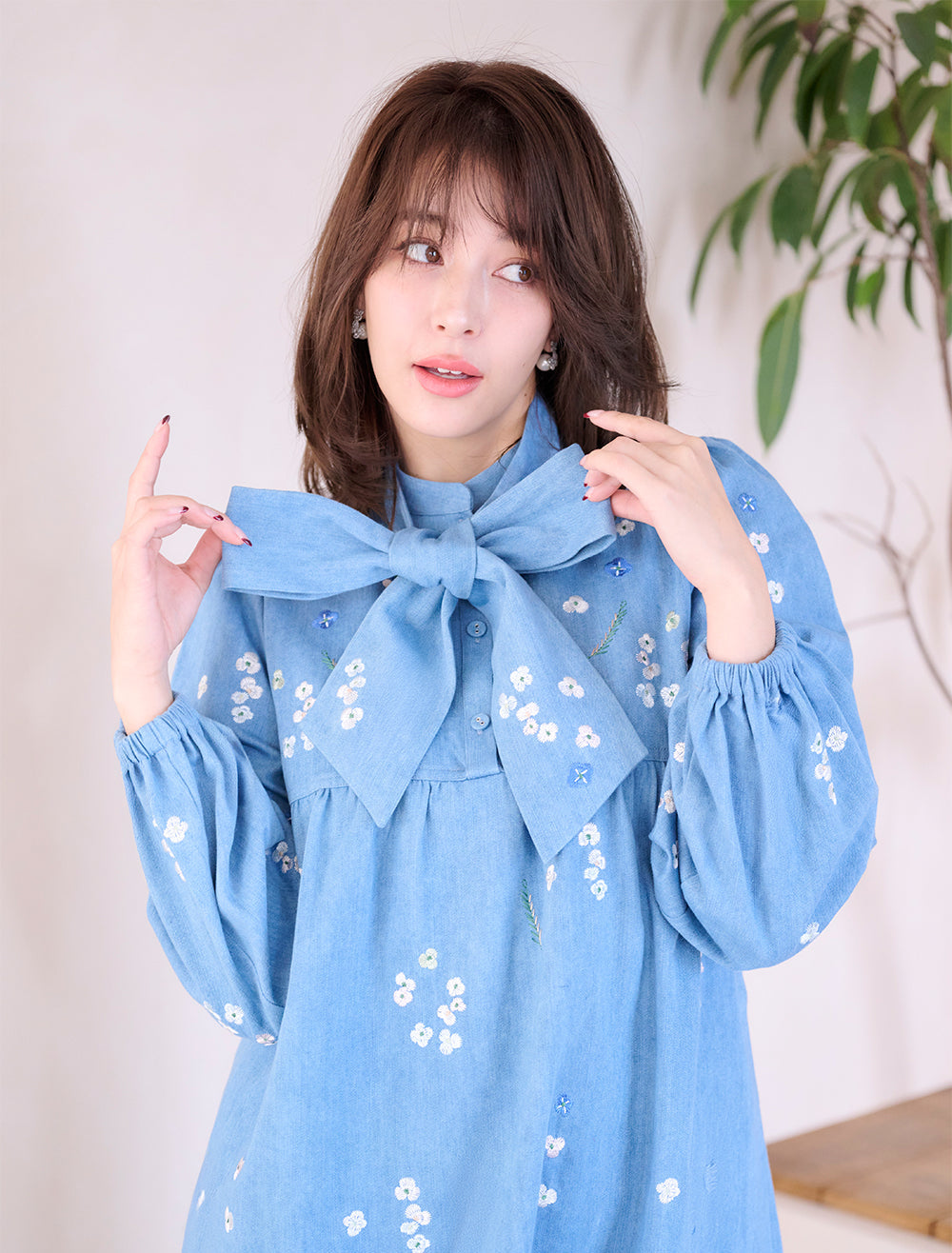 フローラルデニムワンピース｜【公式】Chestyオンラインショップ