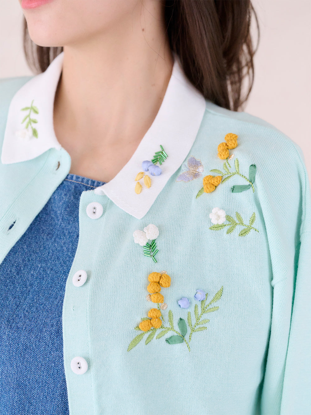 ミモザポロカーディガン