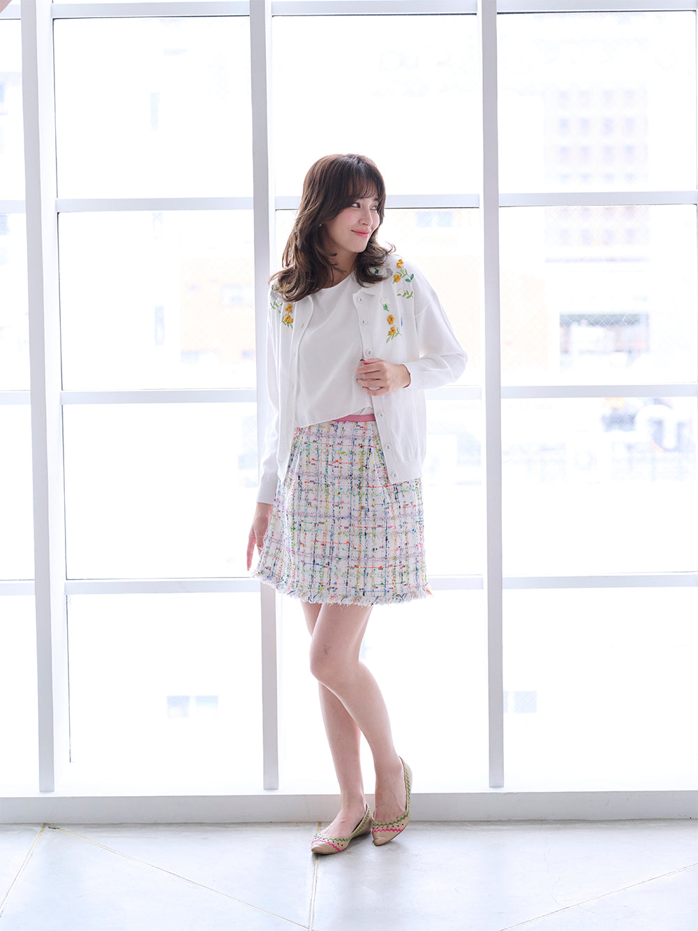 ミモザポロカーディガン