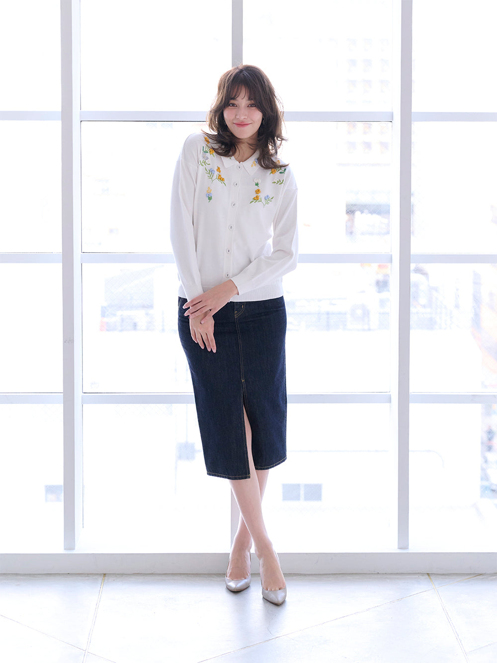 ミモザポロカーディガン