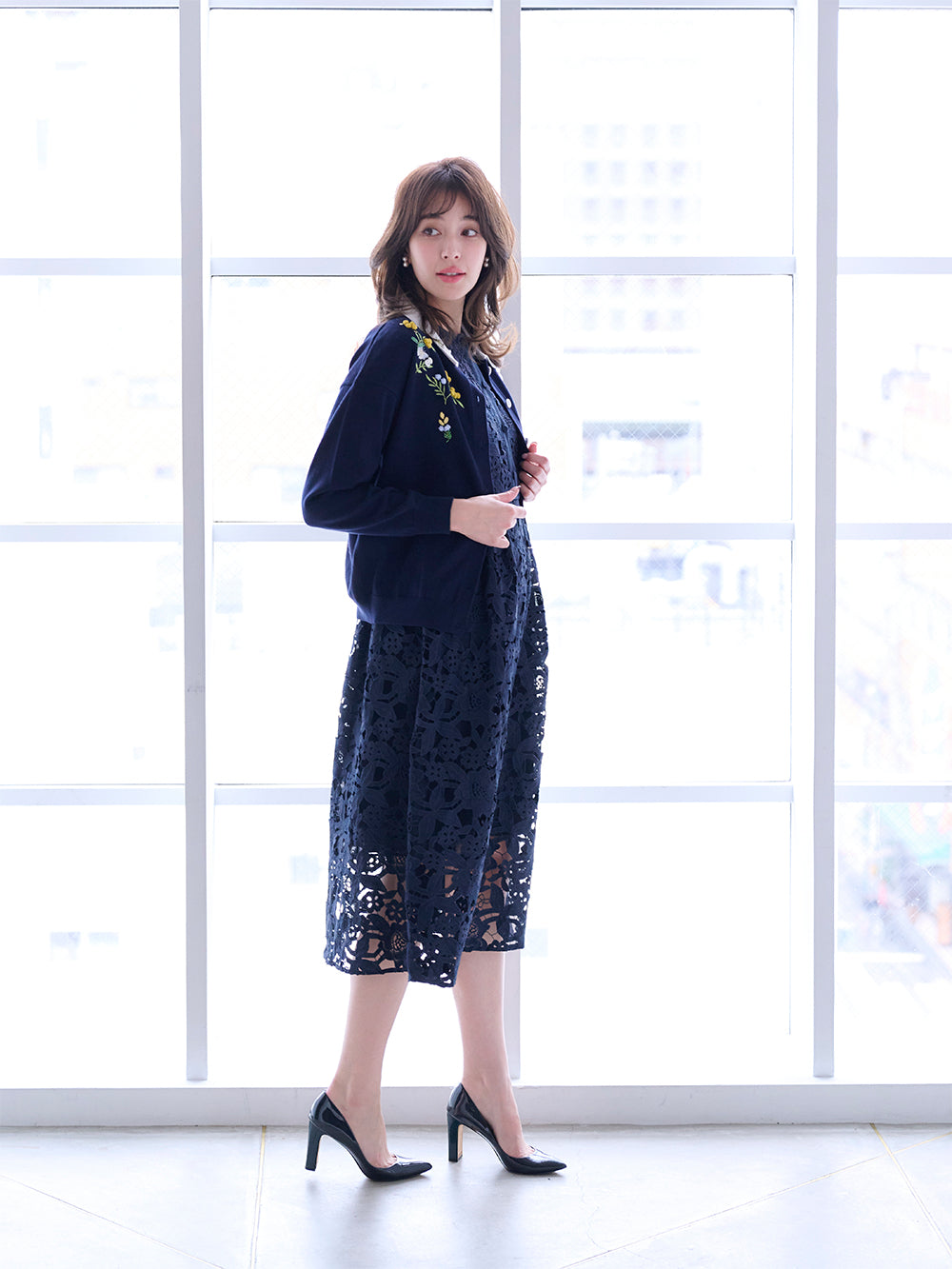 ミモザポロカーディガン