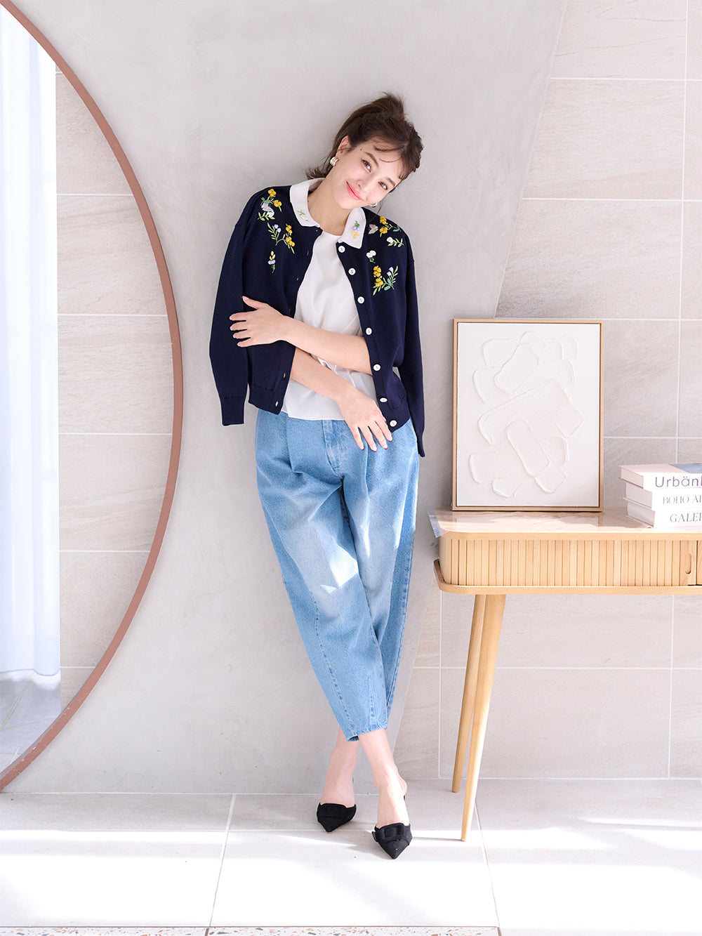 ミモザポロカーディガン