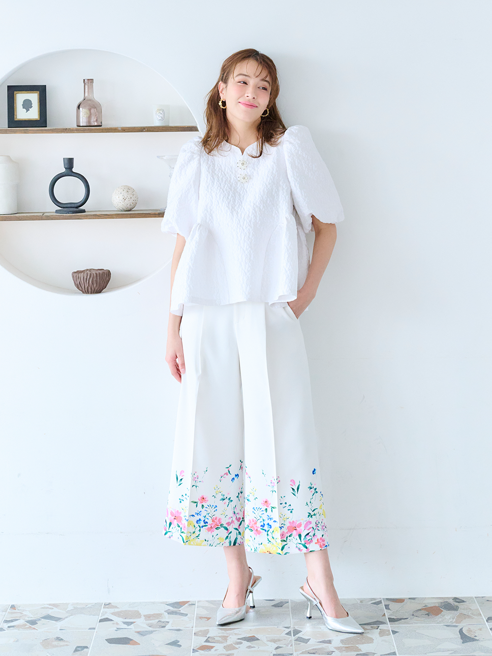 OHGA LACE FLOWERブラウス ホワイト Tops Fashion 【公式通販】