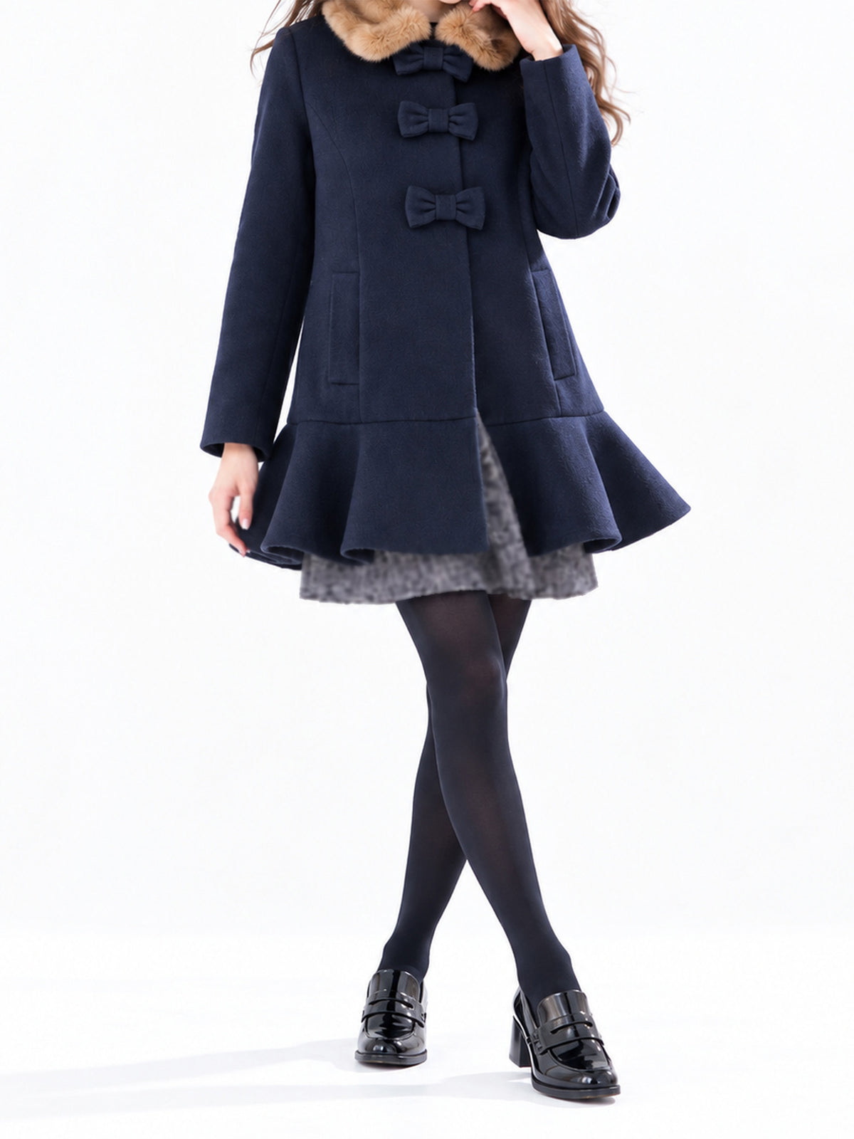 【予約販売】リボンハーフコート