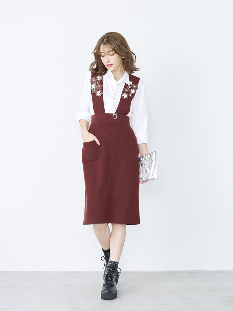 激安銀座 チェスティ☆刺繍キルティングジャンパースカート | www 