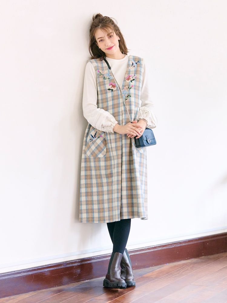 激安銀座 チェスティ☆刺繍キルティングジャンパースカート | www 