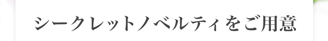 シークレットノベルティをご用意